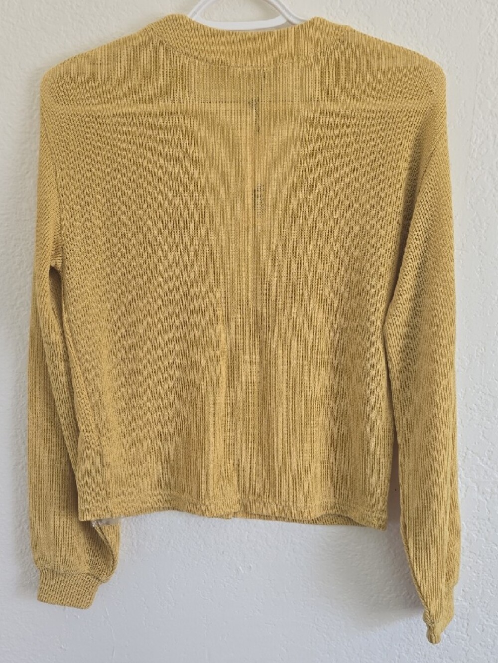 BB Dakota Mustard Yellow V-Neck Button Front Sweater - Picture 3 of 4